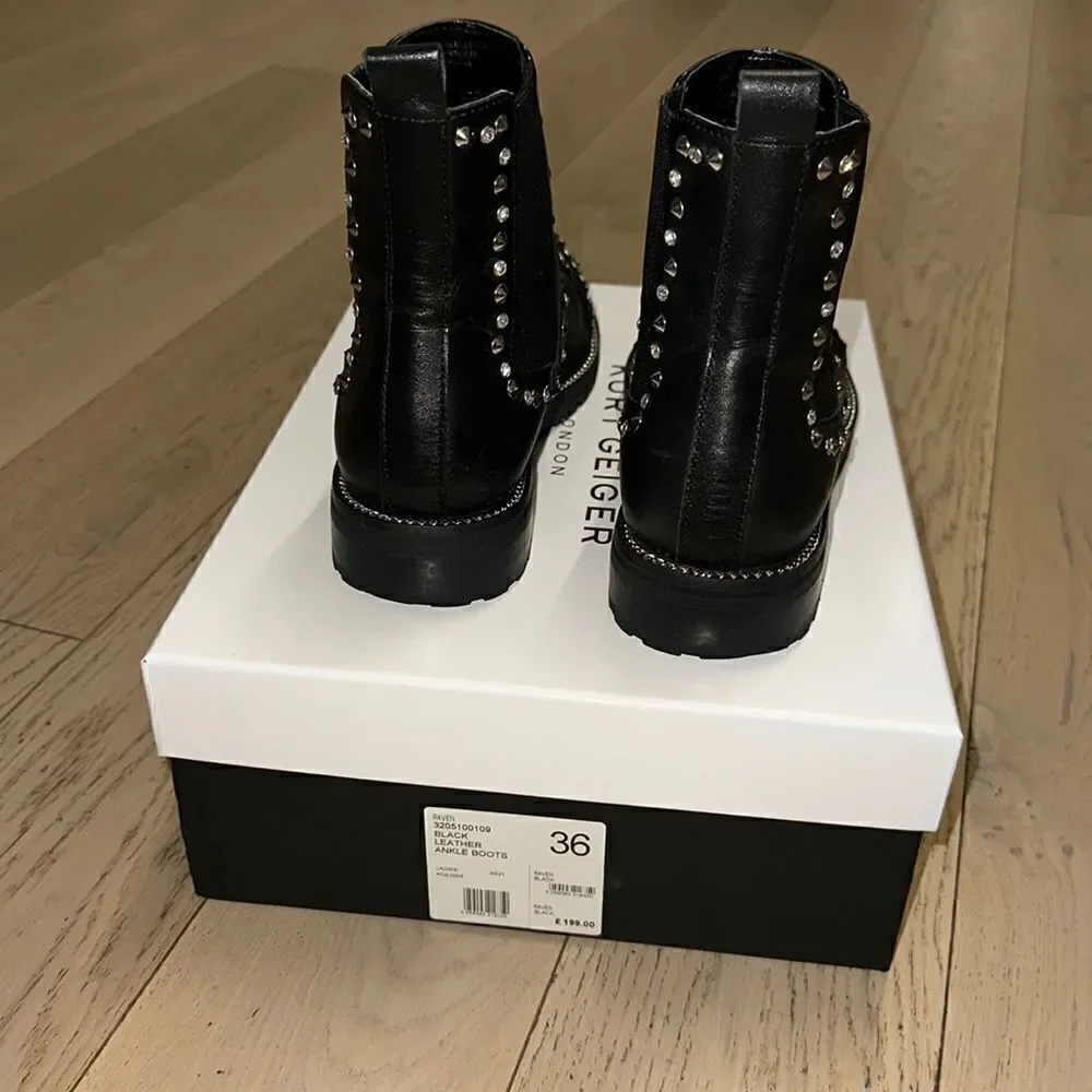 Kurt Geiger London Raven Studded Boots Black